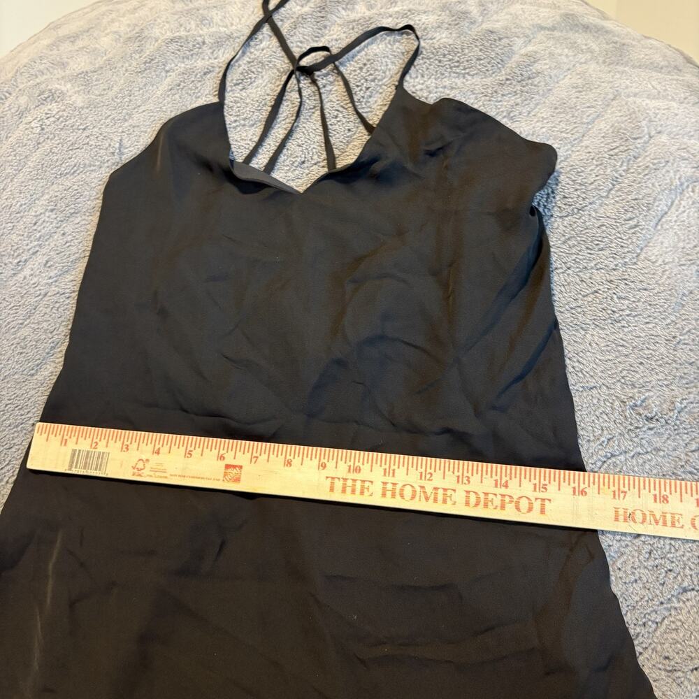 Alice + Olivia Women Cowl Neck Silk Mini Slip Dress Black Quiet Luxury NWT 0 - Picture 4 of 10